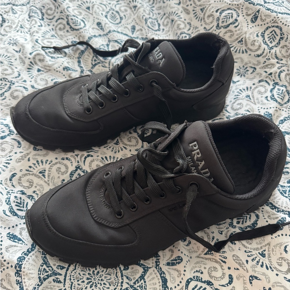Prada Sneakers Women sz 9.5. Renylon. All Black. - Picture 3 of 14